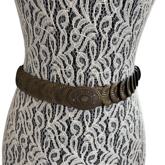 Antique Gold Women's Metal Belt - Picture 1 of 7